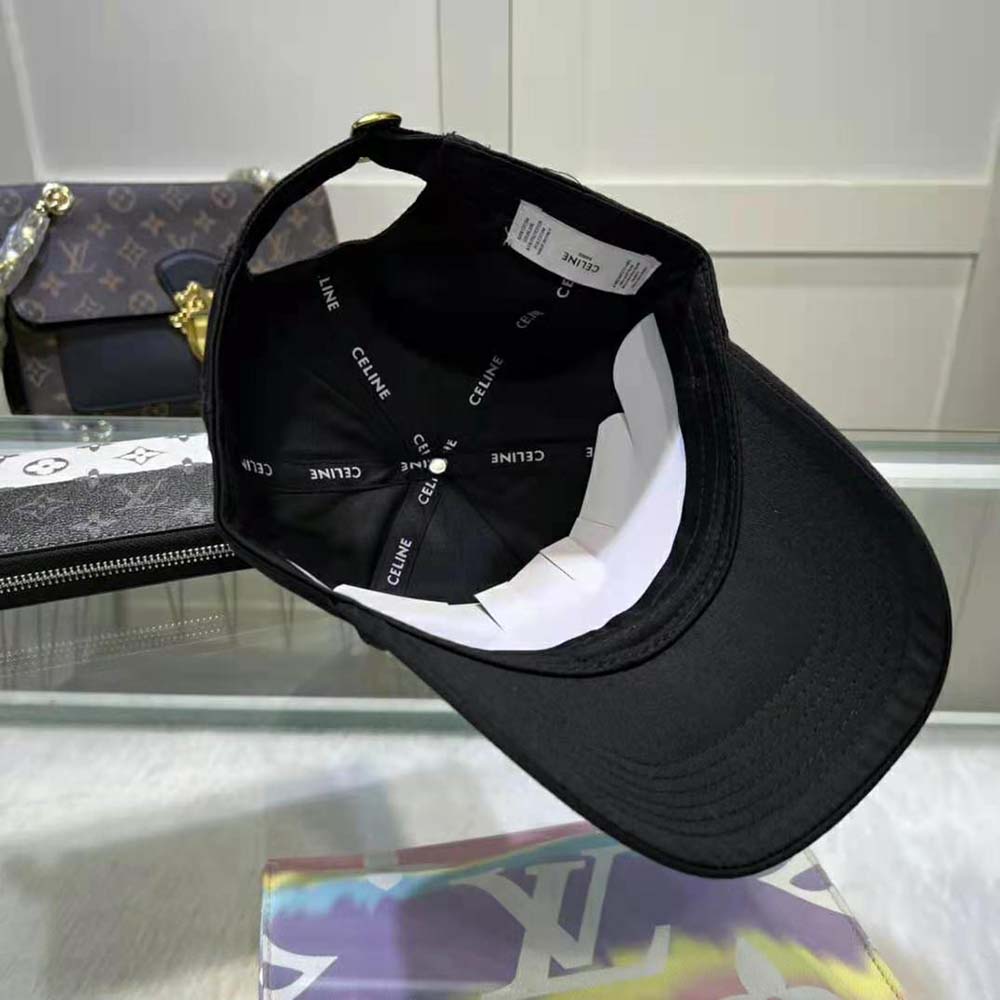 Celine Women Cotton Drill Baseball Cap-Black - image 8