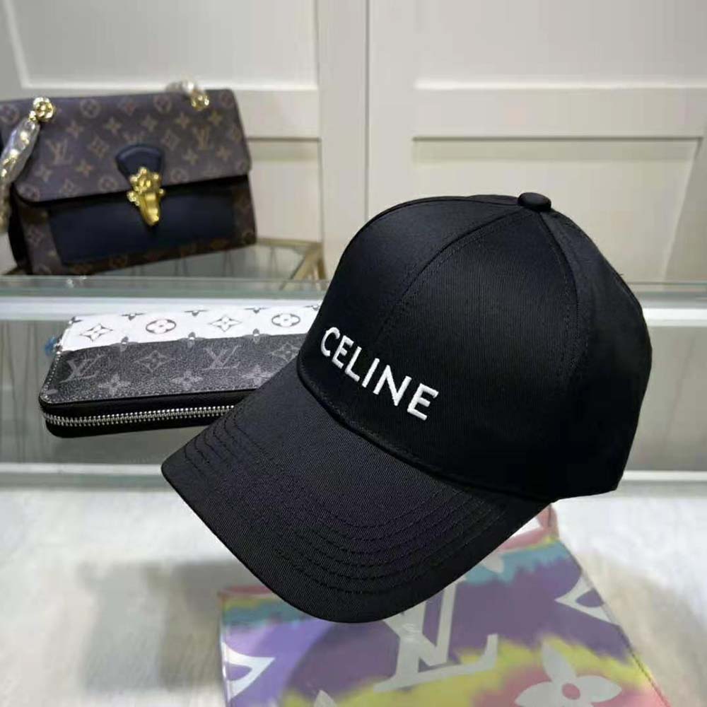 Celine Women Cotton Drill Baseball Cap-Black - image 7