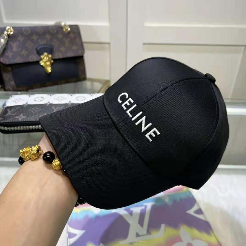 Celine Women Cotton Drill Baseball Cap-Black - image 5
