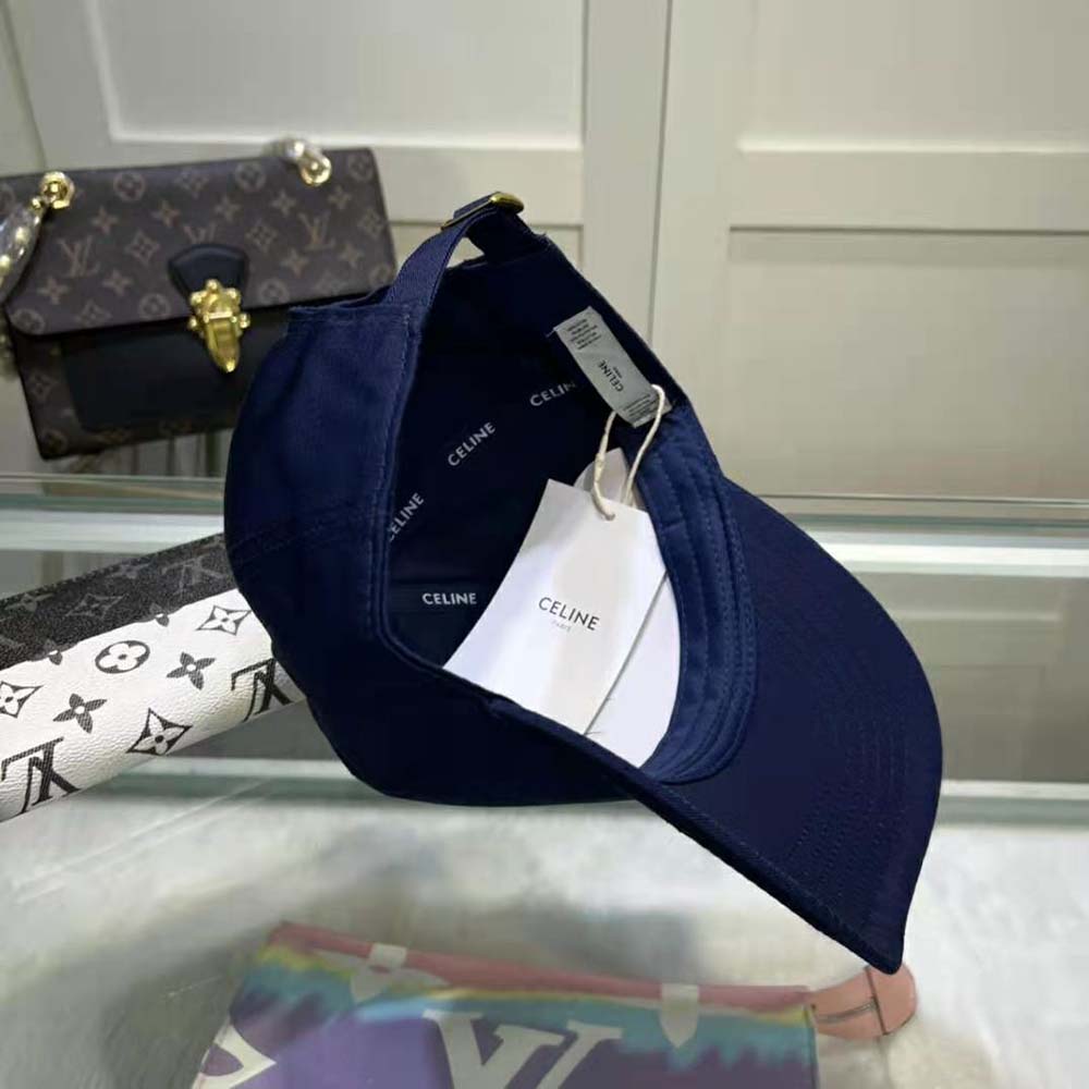 Celine Women Initial Baseball Cap in Cotton-Navy - image 8