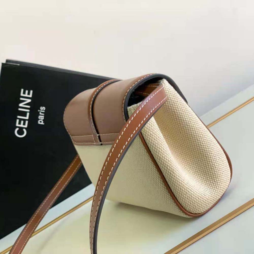 Celine Women Mini Soft 16 in Textile and Calfskin-Beige - image 5