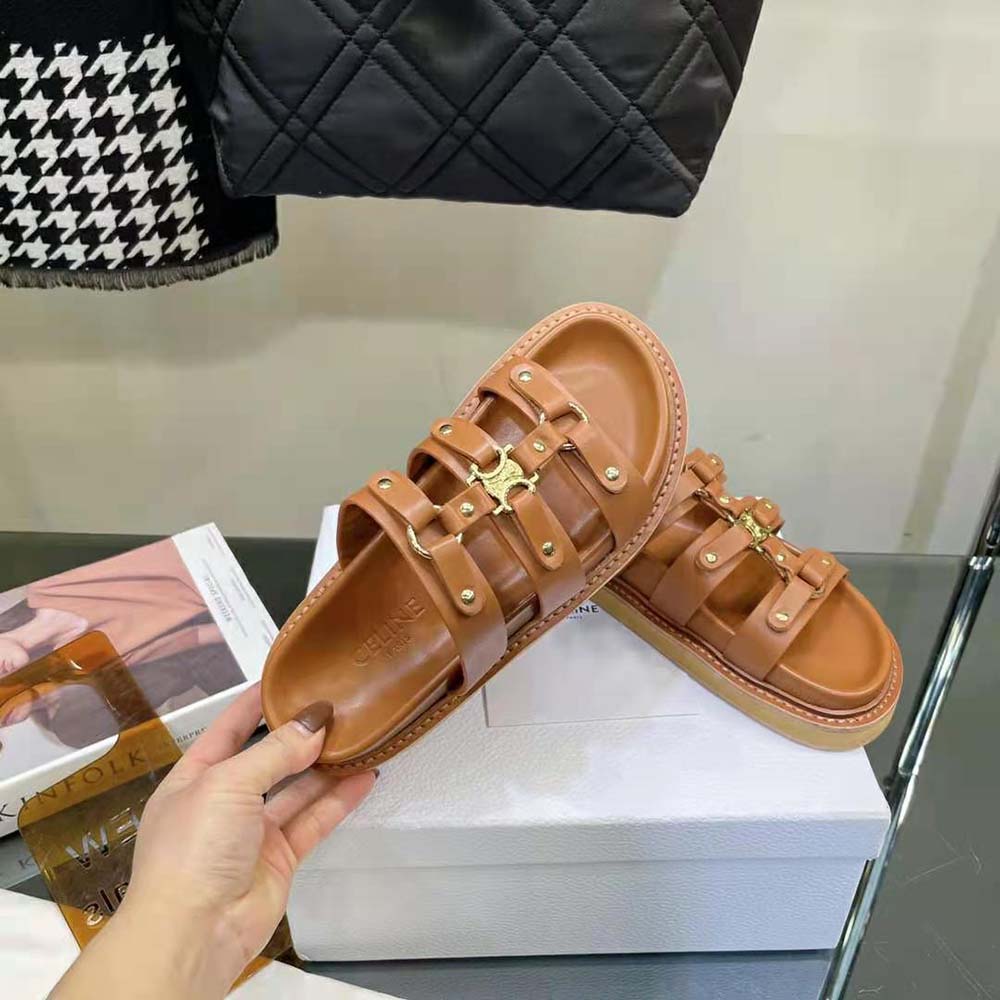 Celine Women Slides Tippi in Calfskin Vegetal Tanning - image 7