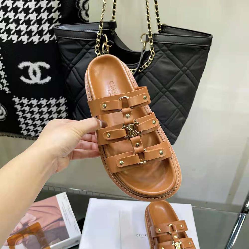 Celine Women Slides Tippi in Calfskin Vegetal Tanning - image 8
