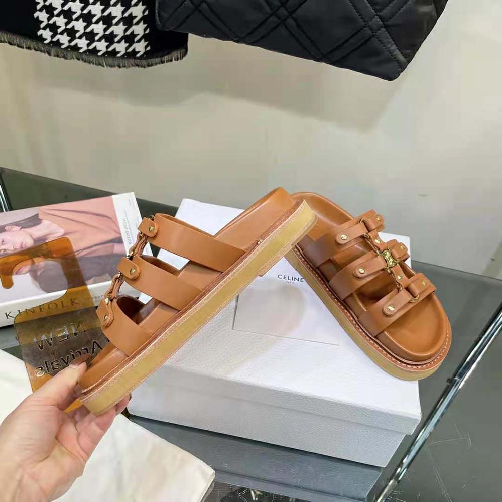 Celine Women Slides Tippi in Calfskin Vegetal Tanning - image 10