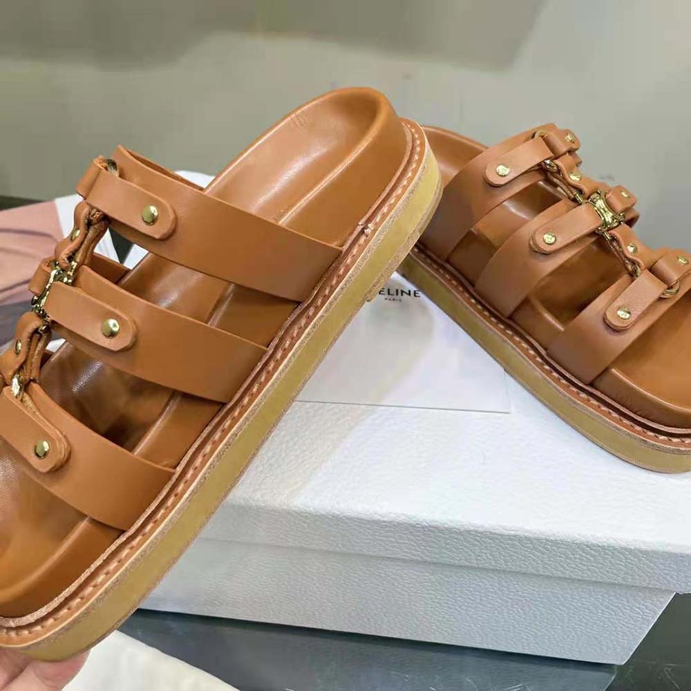 Celine Women Slides Tippi in Calfskin Vegetal Tanning - image 9