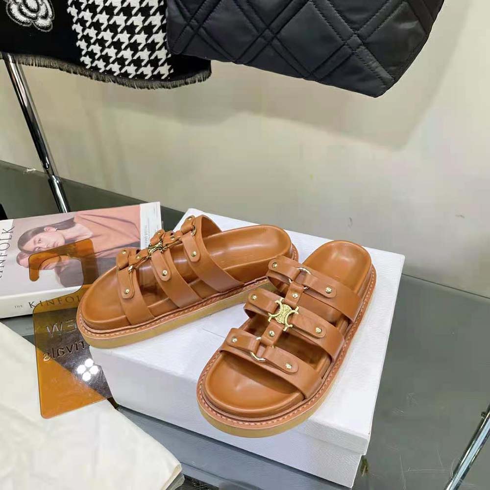 Celine Women Slides Tippi in Calfskin Vegetal Tanning - image 4
