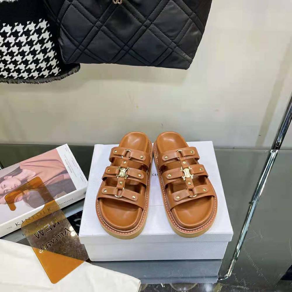 Top-down view of Celine Women Slides Tippi showcasing slip-on design