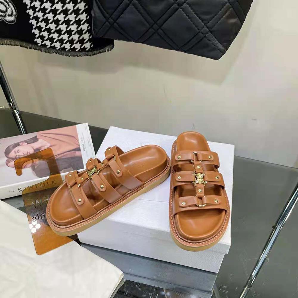 Celine Women Slides Tippi in Calfskin Vegetal Tanning - image 5