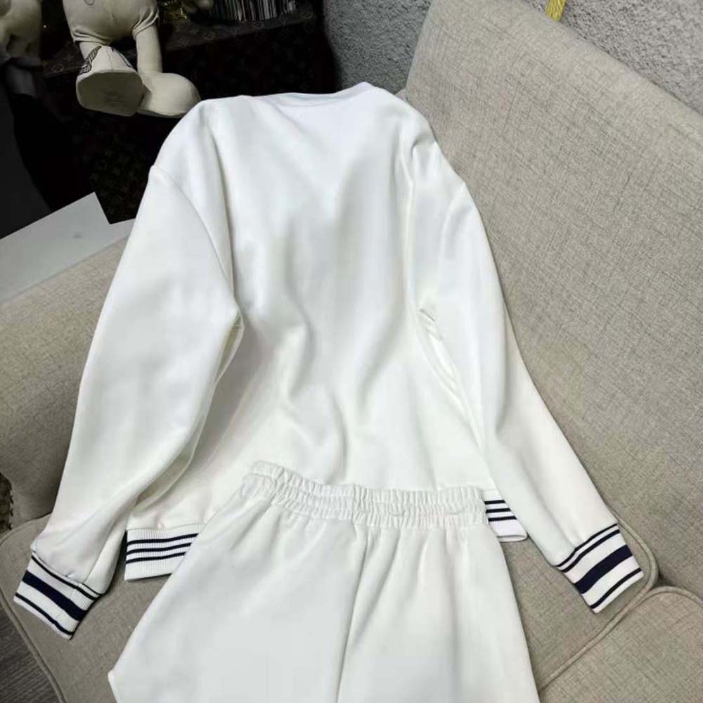 Celine Women Tracksuit Jacket in Double Face Jersey-White - image 4
