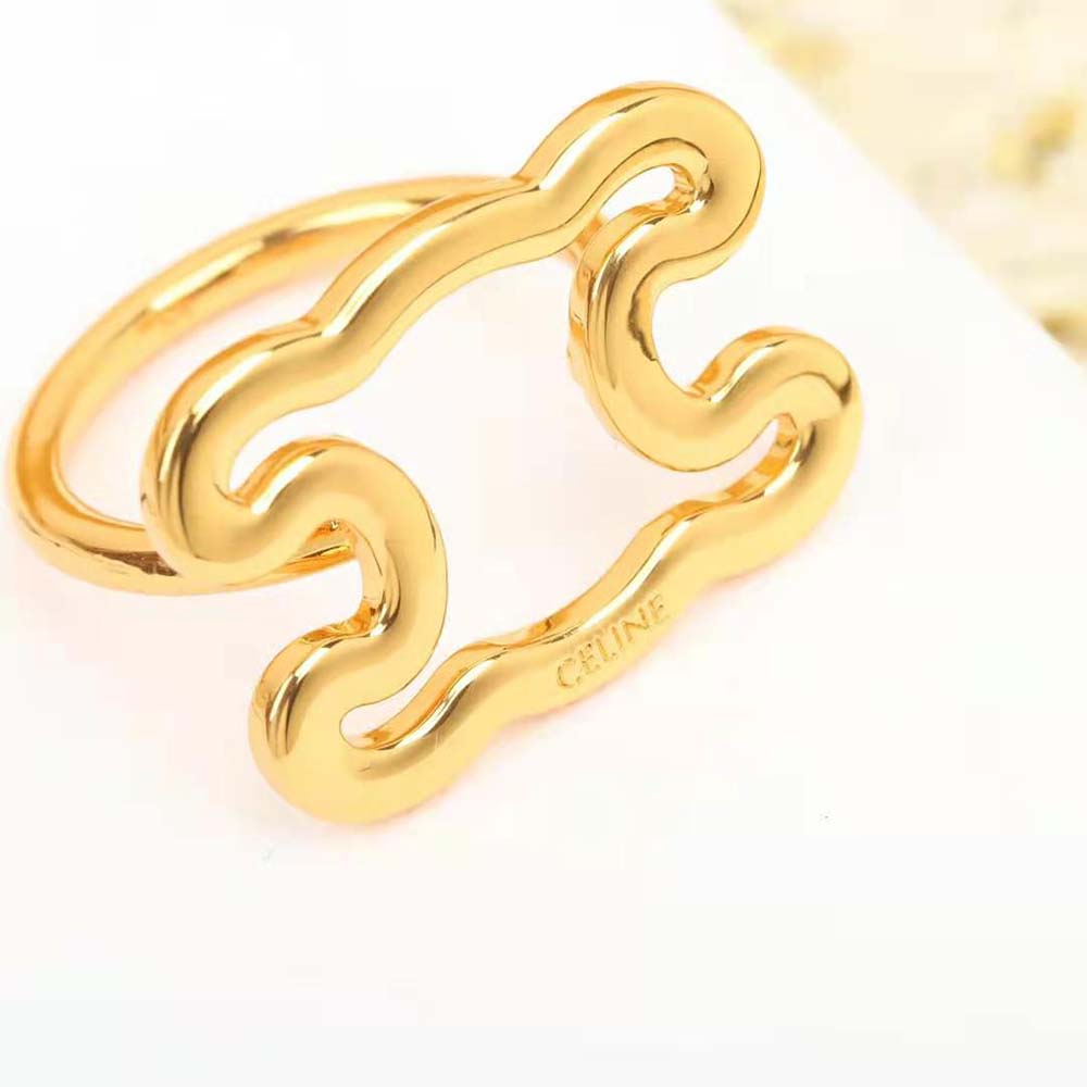 Celine Women Triomphe Frame Large Ring in Brass with Gold Finish - image 6