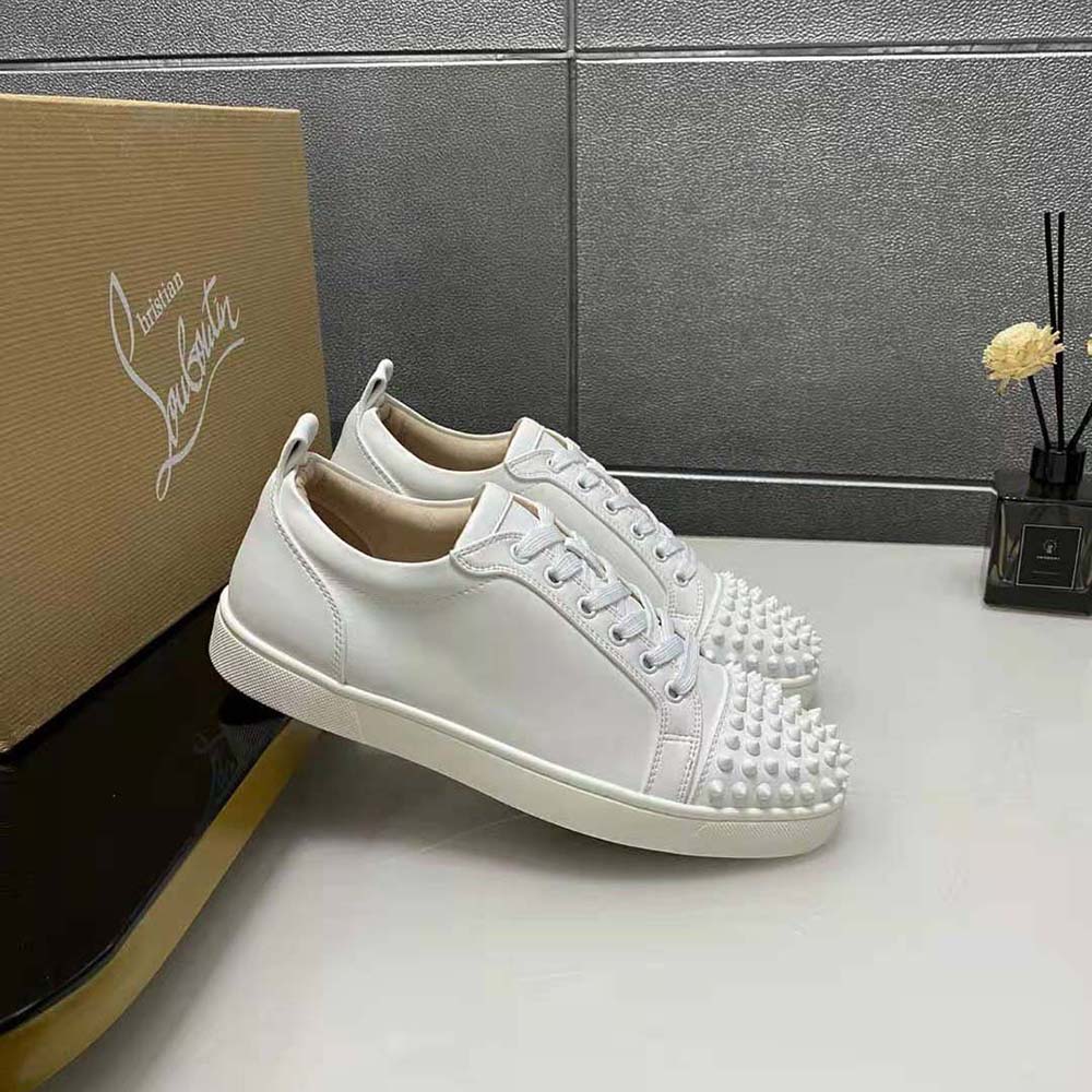 Christian Louboutin Men Louis Junior Spikes-White - image 4