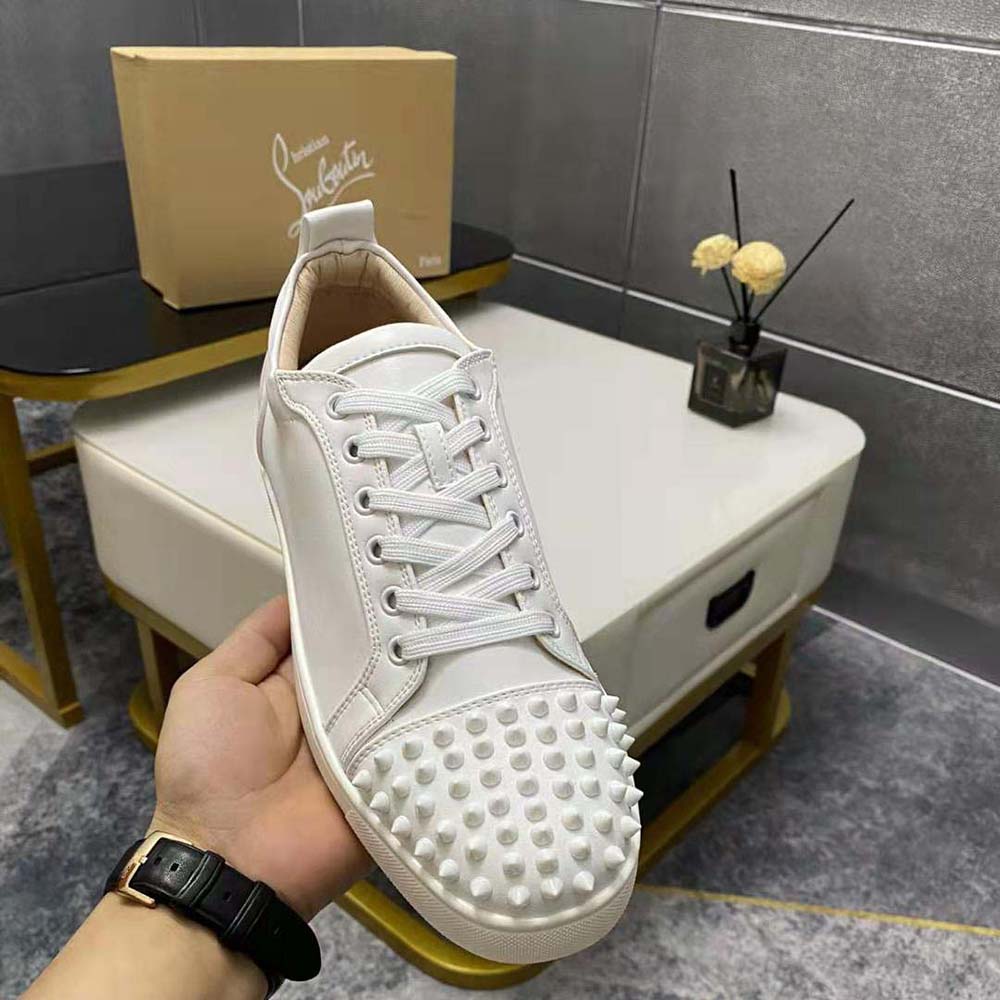 Christian Louboutin Men Louis Junior Spikes-White - image 8