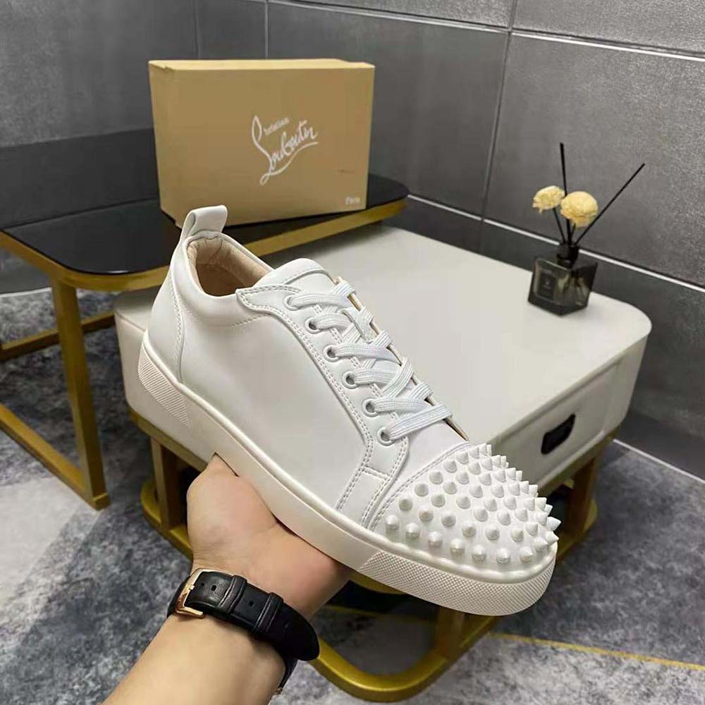 Christian Louboutin Men Louis Junior Spikes-White - image 7