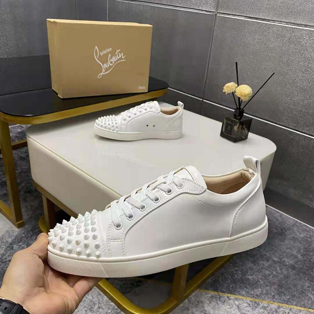 Christian Louboutin Men Louis Junior Spikes-White - image 5
