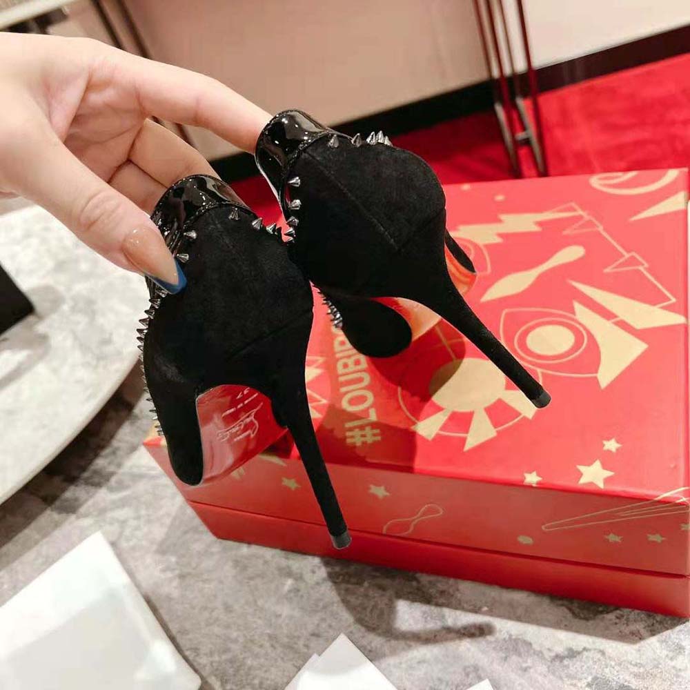 Christian Louboutin Women Duvette Spikes 85 mm Heel Height-Black - image 10