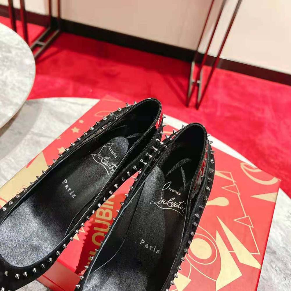 Christian Louboutin Women Duvette Spikes 85 mm Heel Height-Black - image 9