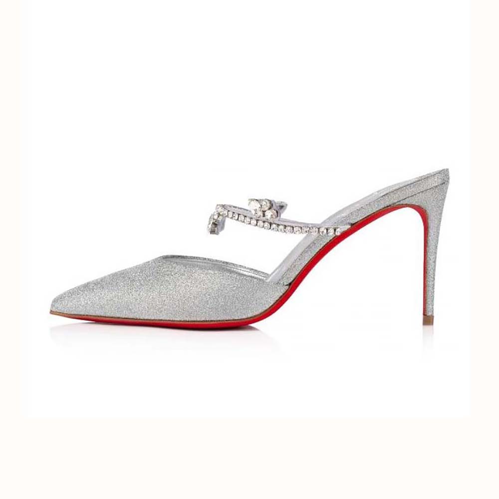 Side profile of Christian Louboutin Women Planet Queen 100 mm Heel Height-Silver