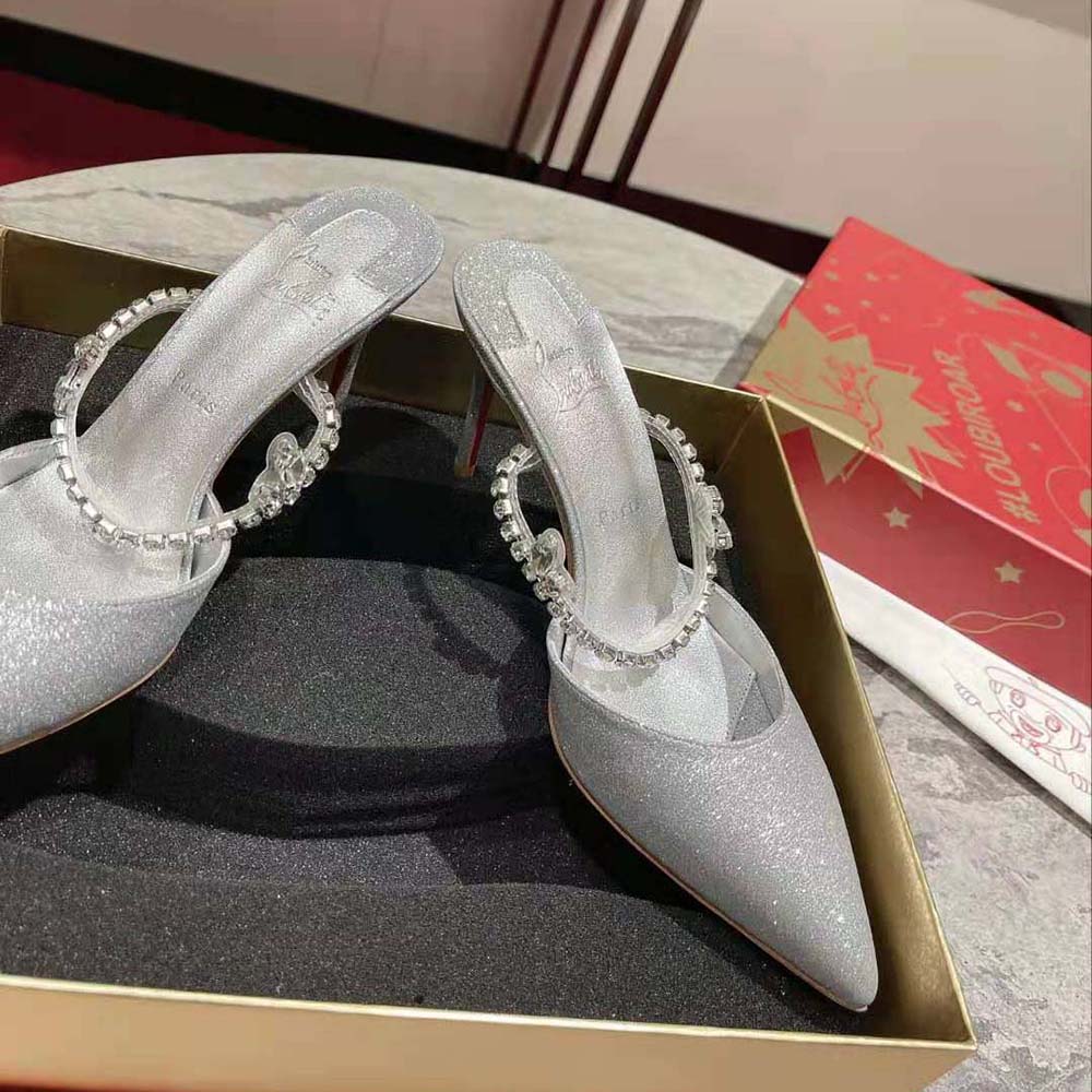 Christian Louboutin Women Planet Queen 100 mm Heel Height-Silver - image 7