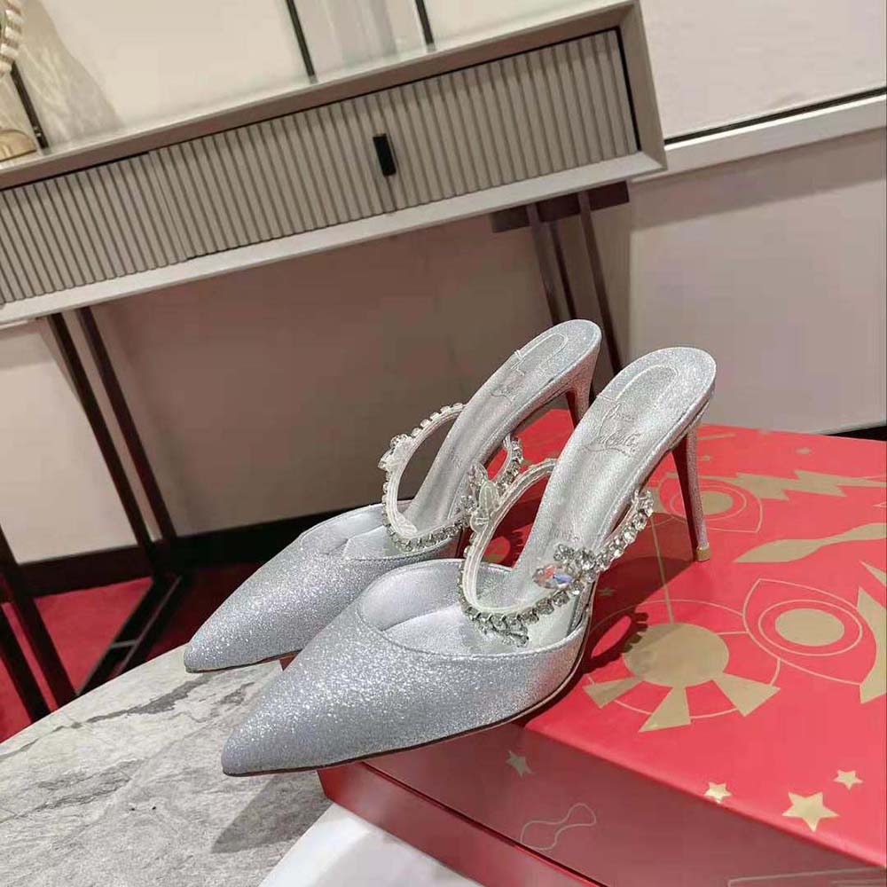 Christian Louboutin Women Planet Queen 100 mm Heel Height-Silver - image 4