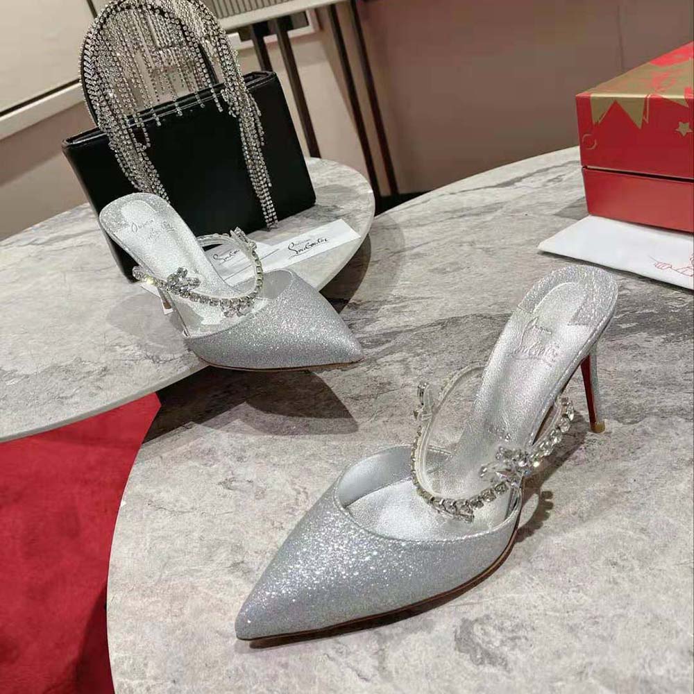 Christian Louboutin Women Planet Queen 100 mm Heel Height-Silver - image 5