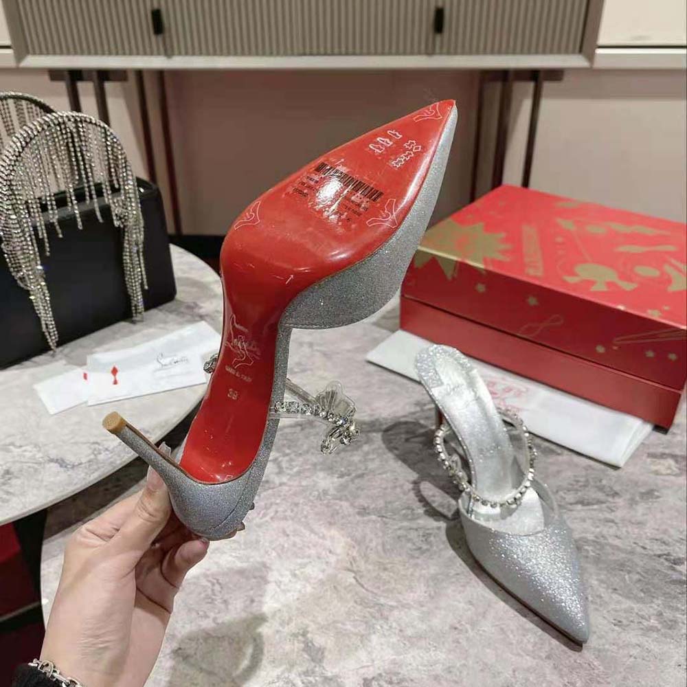 Christian Louboutin Women Planet Queen 100 mm Heel Height-Silver - image 10