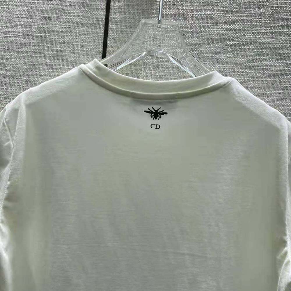 Dior Women ‘C’Est Non Non Non Et Non’ T-shirt Ecru Cotton Jersey and Linen - image 7