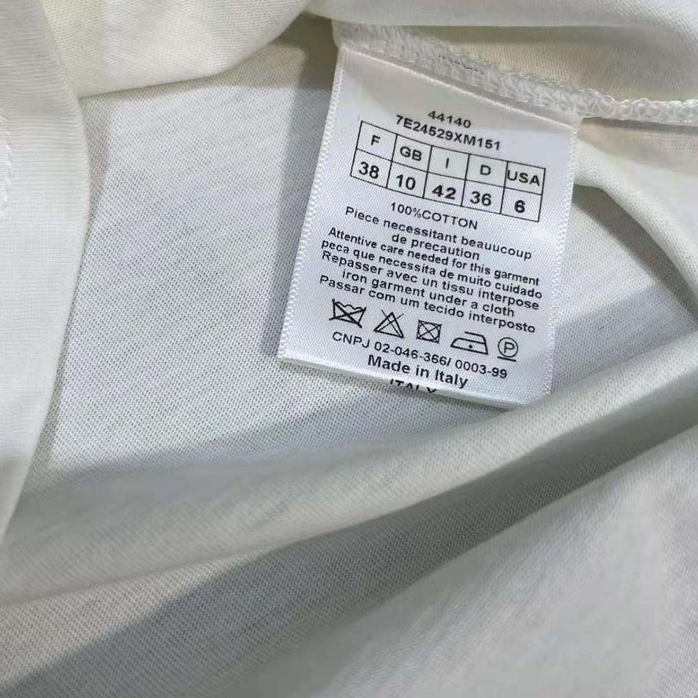 Dior Women ‘I Say I’ T-shirt Ecru Cotton Jersey and Linen - image 10