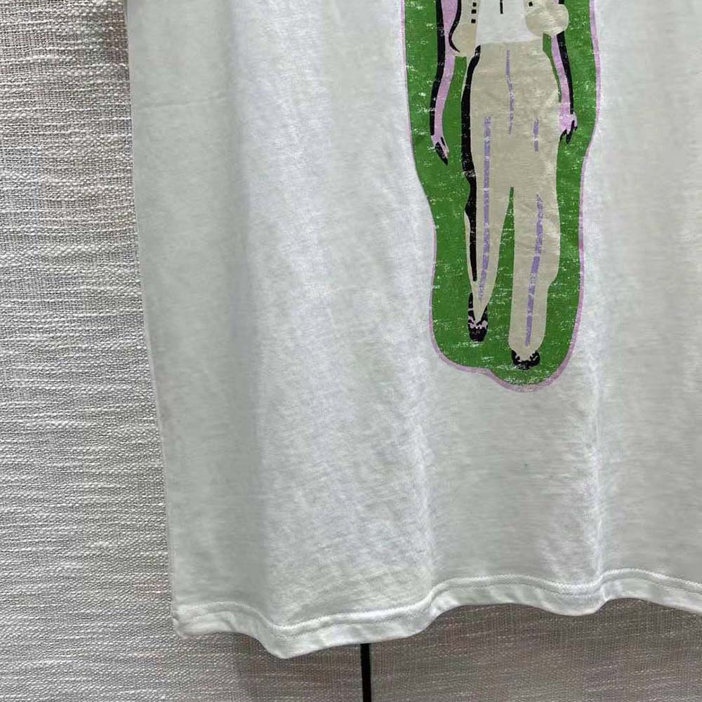 Dior Women ‘I Say I’ T-shirt Ecru Cotton Jersey and Linen - image 8