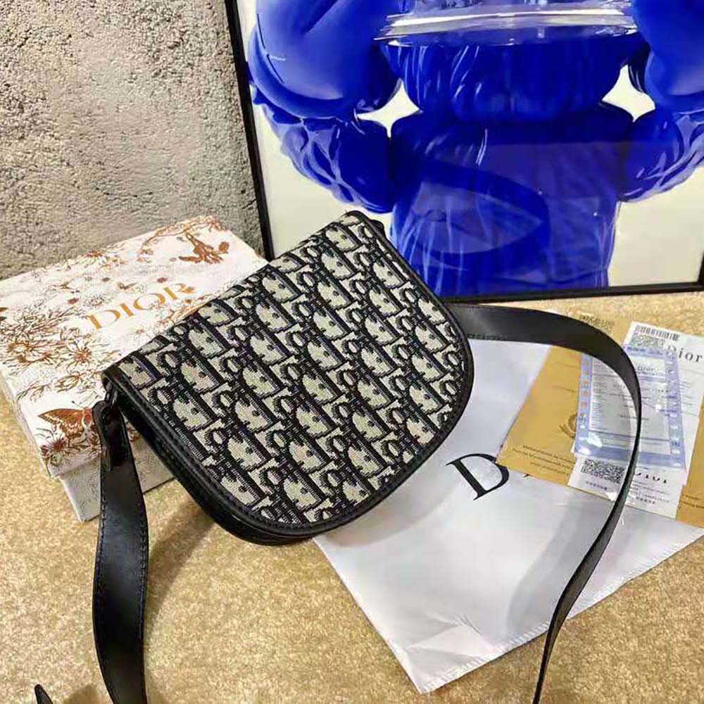 Dior Men Mini Gallop Bag with Strap Beige and Black Dior Oblique Jacquard - image 4