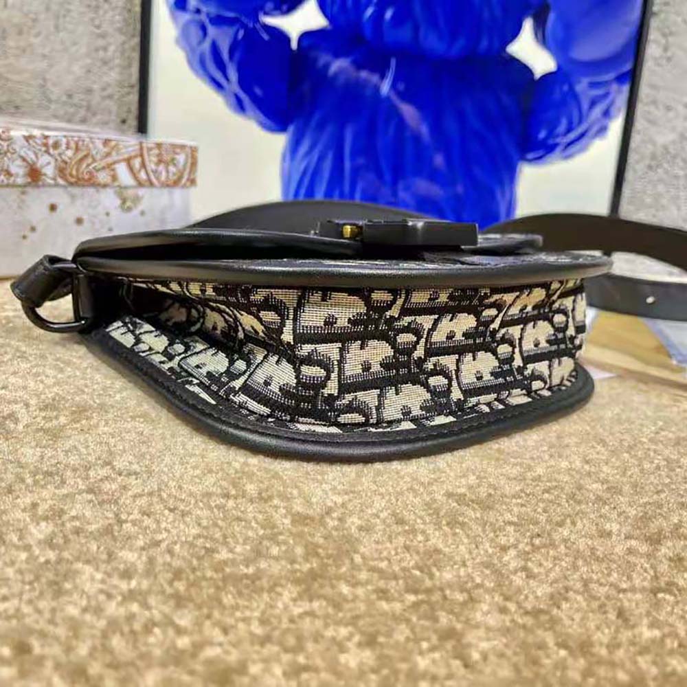 Dior Men Mini Gallop Bag with Strap Beige and Black Dior Oblique Jacquard - image 7