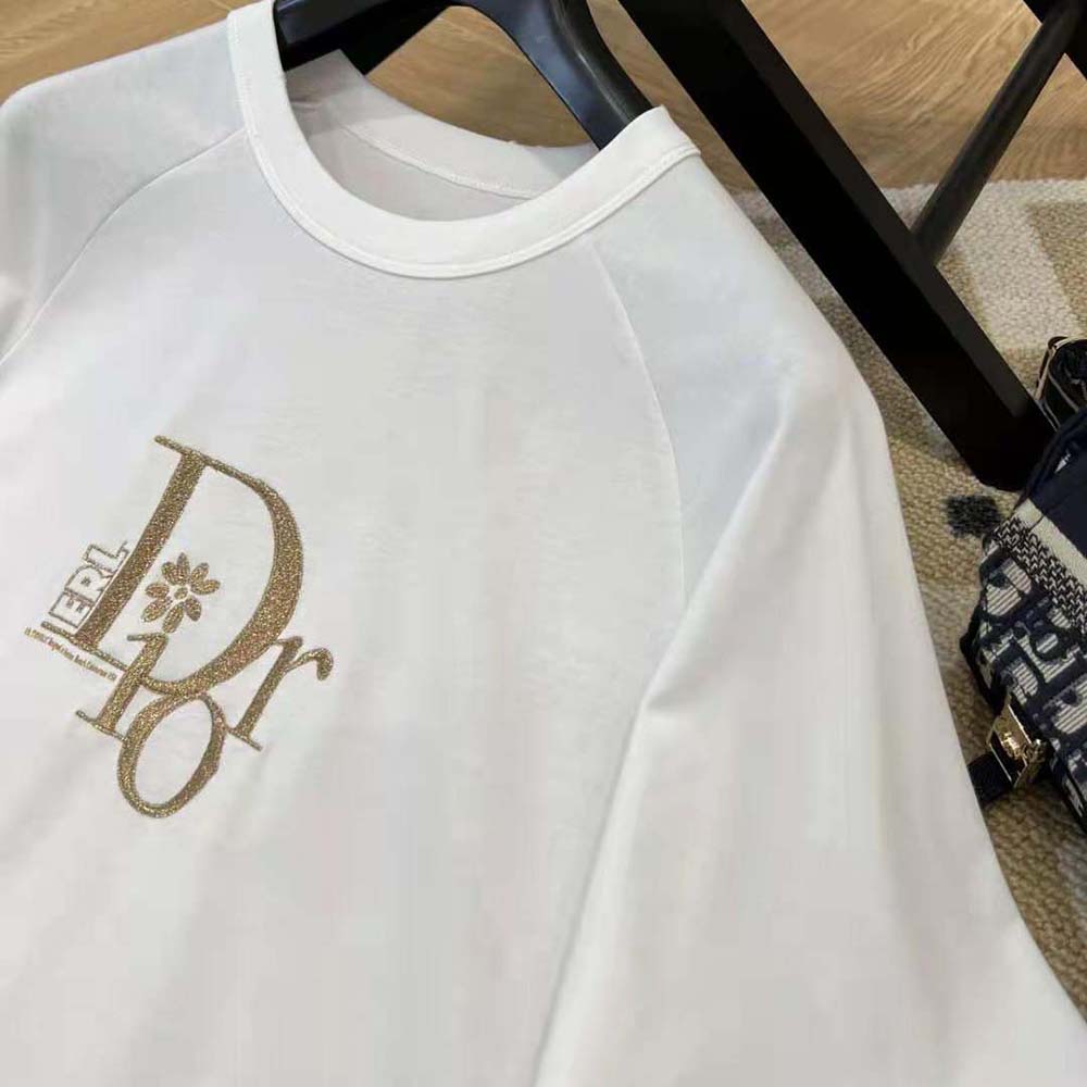 Dior Men Relaxed-Fit Dior by Erl T-shirt White Slub Cotton Jersey - image 6