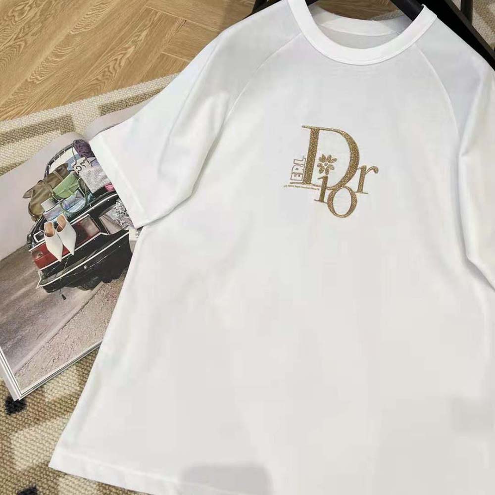 Dior Men Relaxed-Fit Dior by Erl T-shirt White Slub Cotton Jersey - image 5
