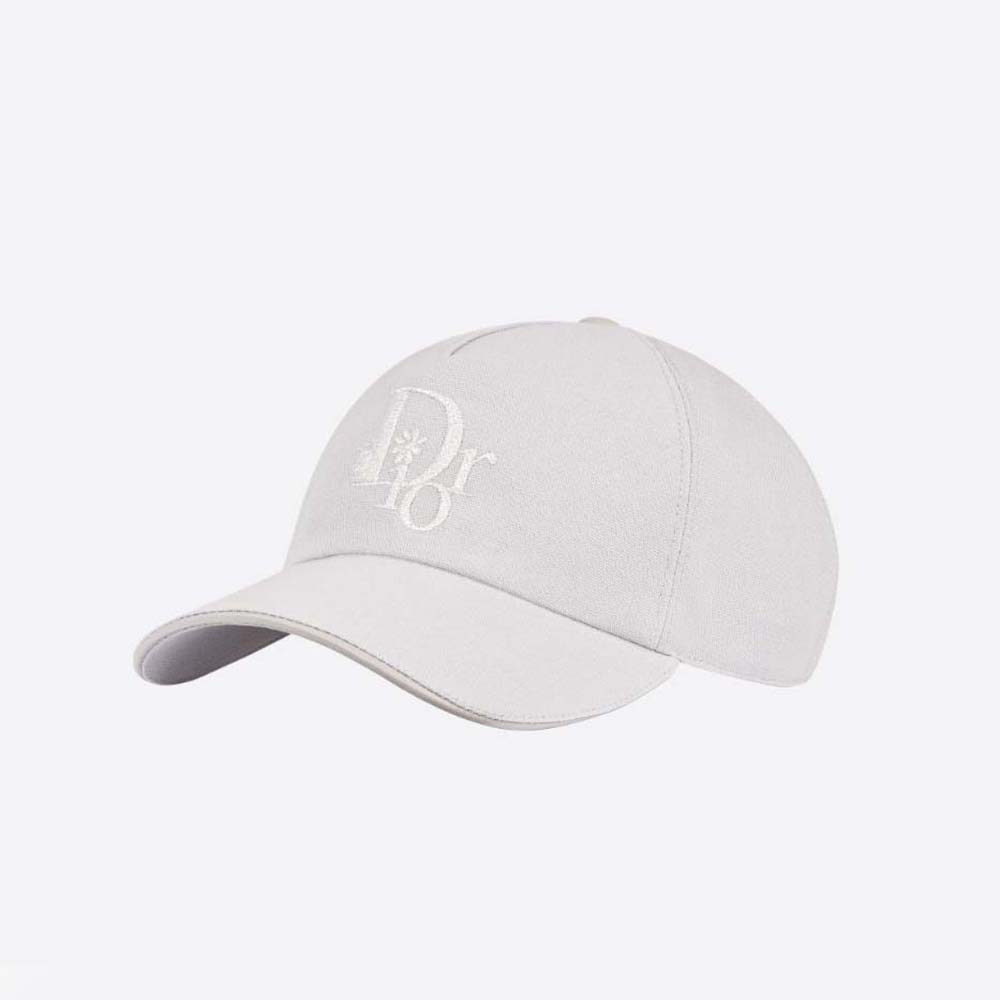 Front view of Dior Unisex by Erl Baseball Cap White Cotton Canvas