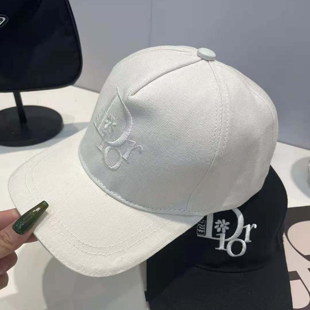 Dior Unisex by Erl Baseball Cap White Cotton Canvas - image 4