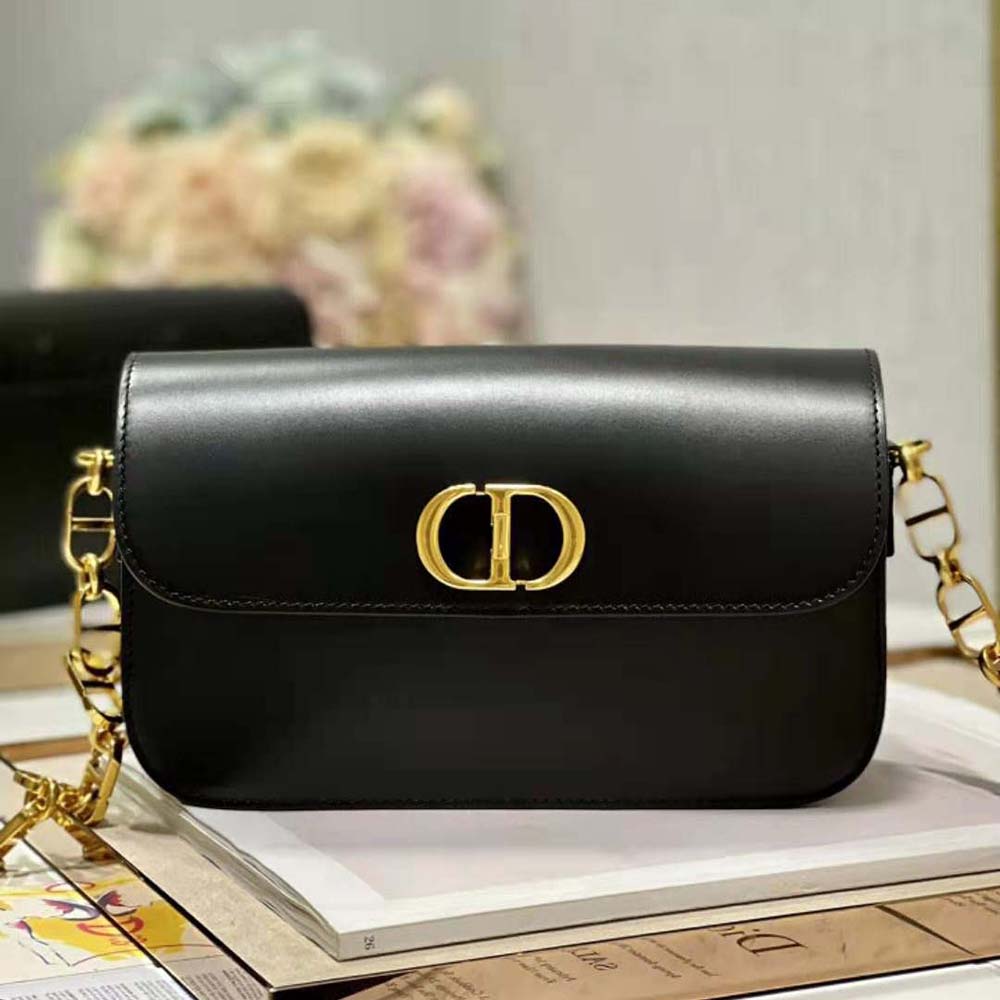 Close-up of silver-tone hardware on Dior Women 30 Montaigne Avenue Bag