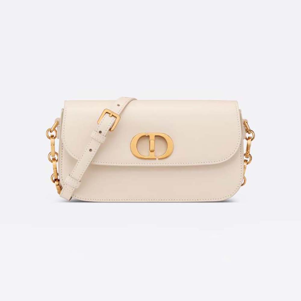 Front view of Dior Women 30 Montaigne Avenue Bag Dusty Ivory Box Calfskin