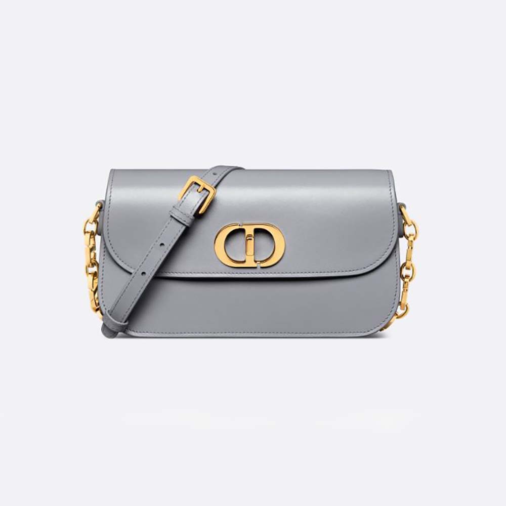 Front view of Dior Women 30 Montaigne Avenue Bag Ethereal Gray box calfskin