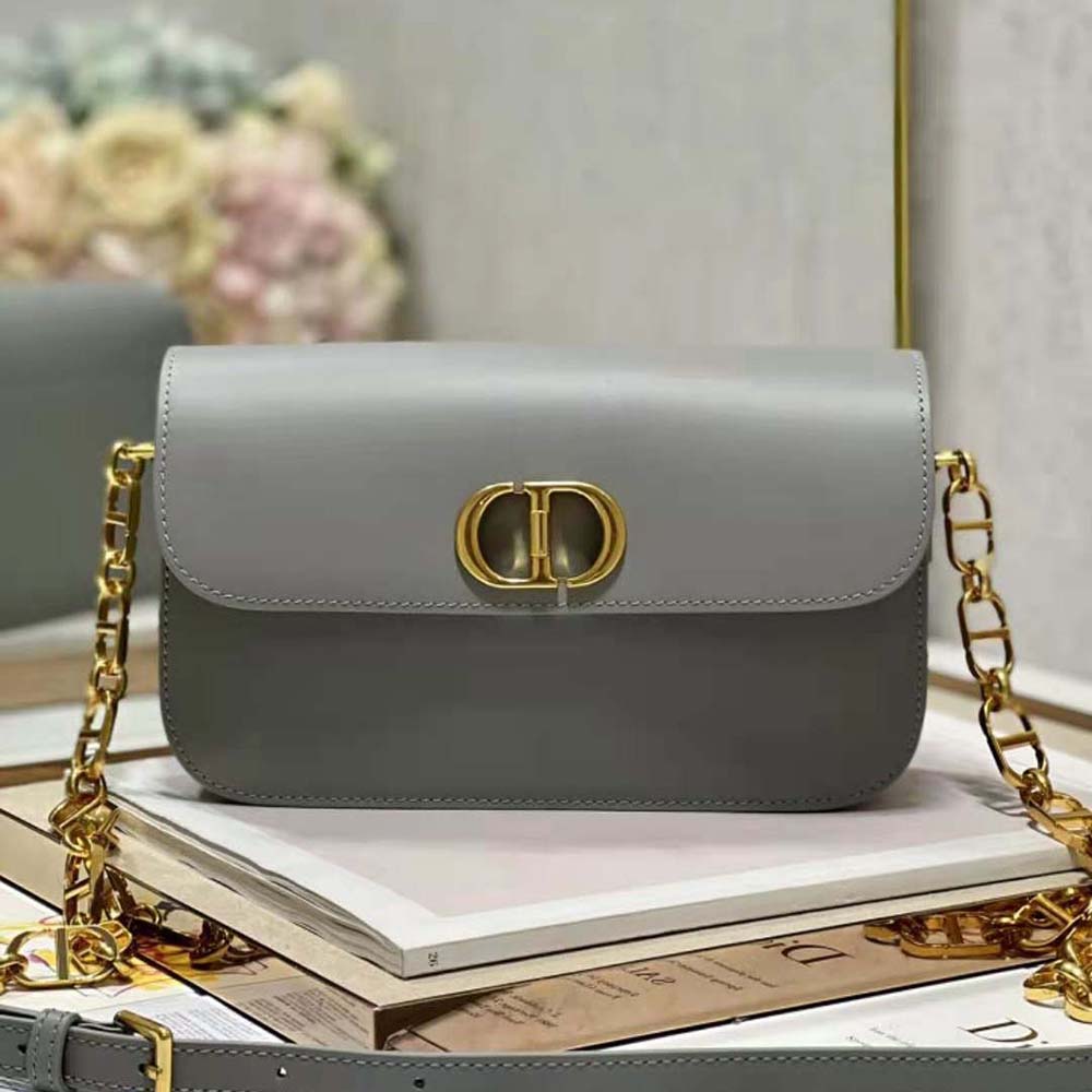 Close-up of silver-tone hardware on Dior Women 30 Montaigne Avenue Bag