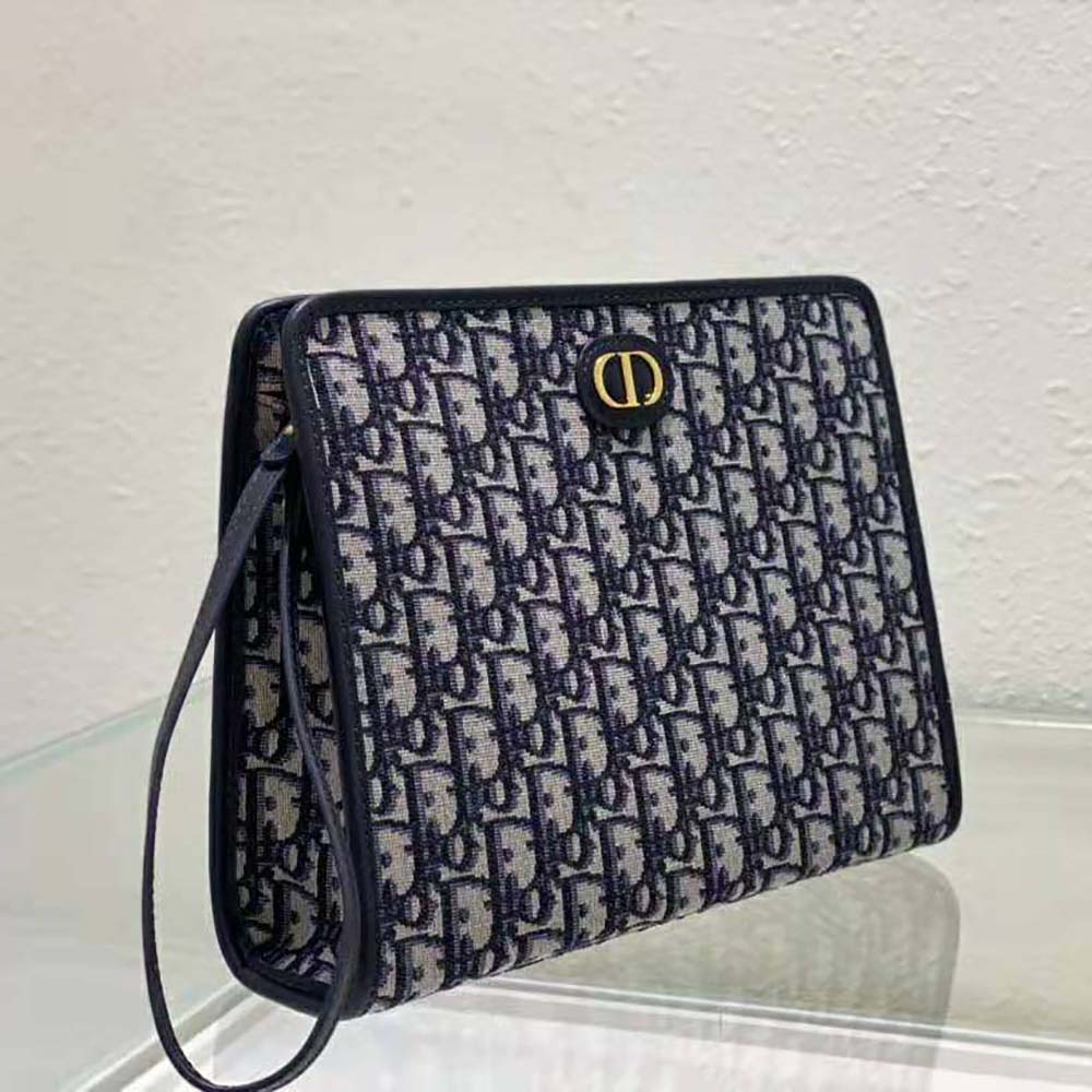 Dior Women 30 Montaigne Pouch Blue Dior Oblique Jacquard - image 4