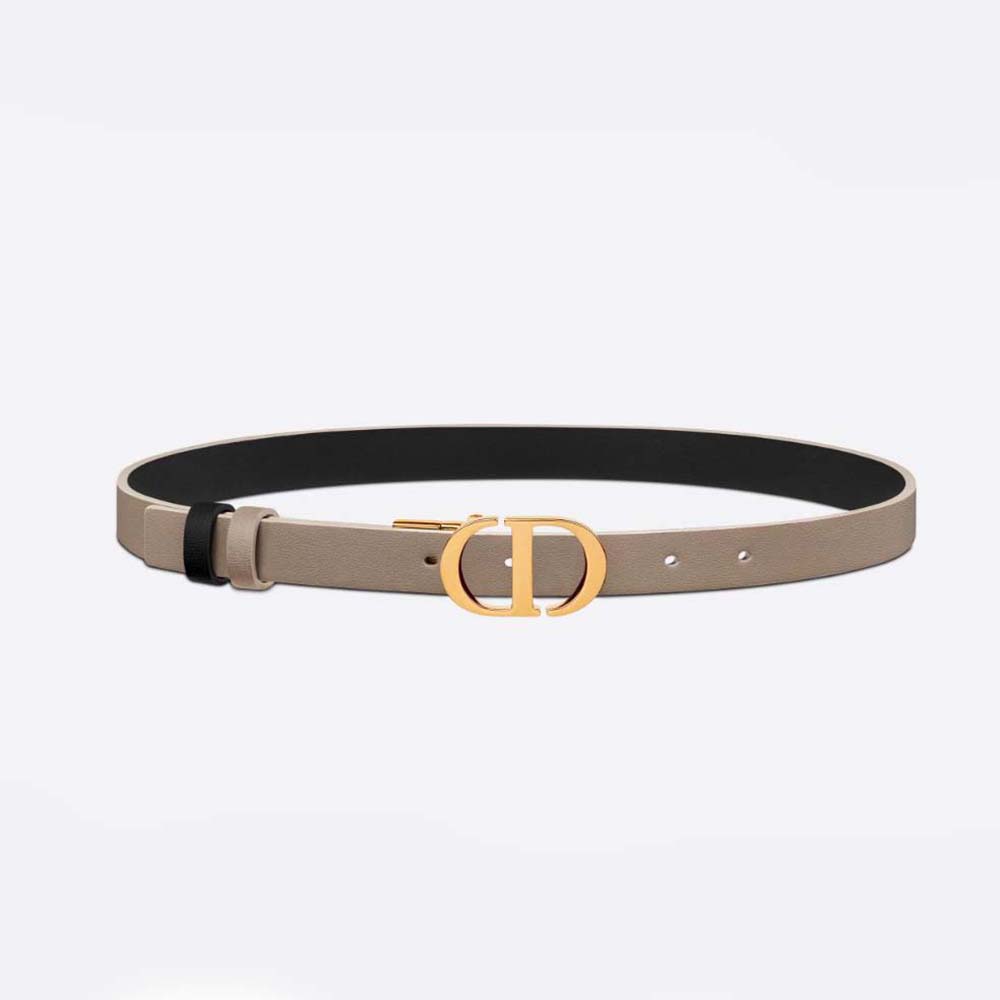 Front detail of Dior Women 30 Montaigne Reversible Belt black side