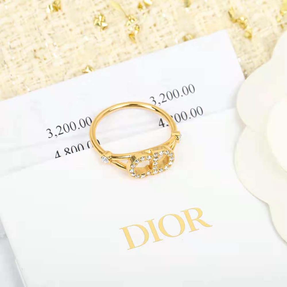 Dior Women Clair D Lune Ring Gold-Finish Metal and White Crystals - image 4