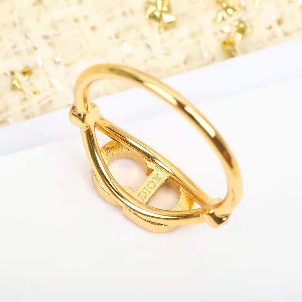 Dior Women Clair D Lune Ring Gold-Finish Metal and White Crystals - image 7