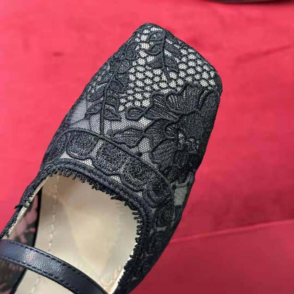 Dior Women D-Grace Ballet Pump Black Transparent Mesh and Lambskin - image 7