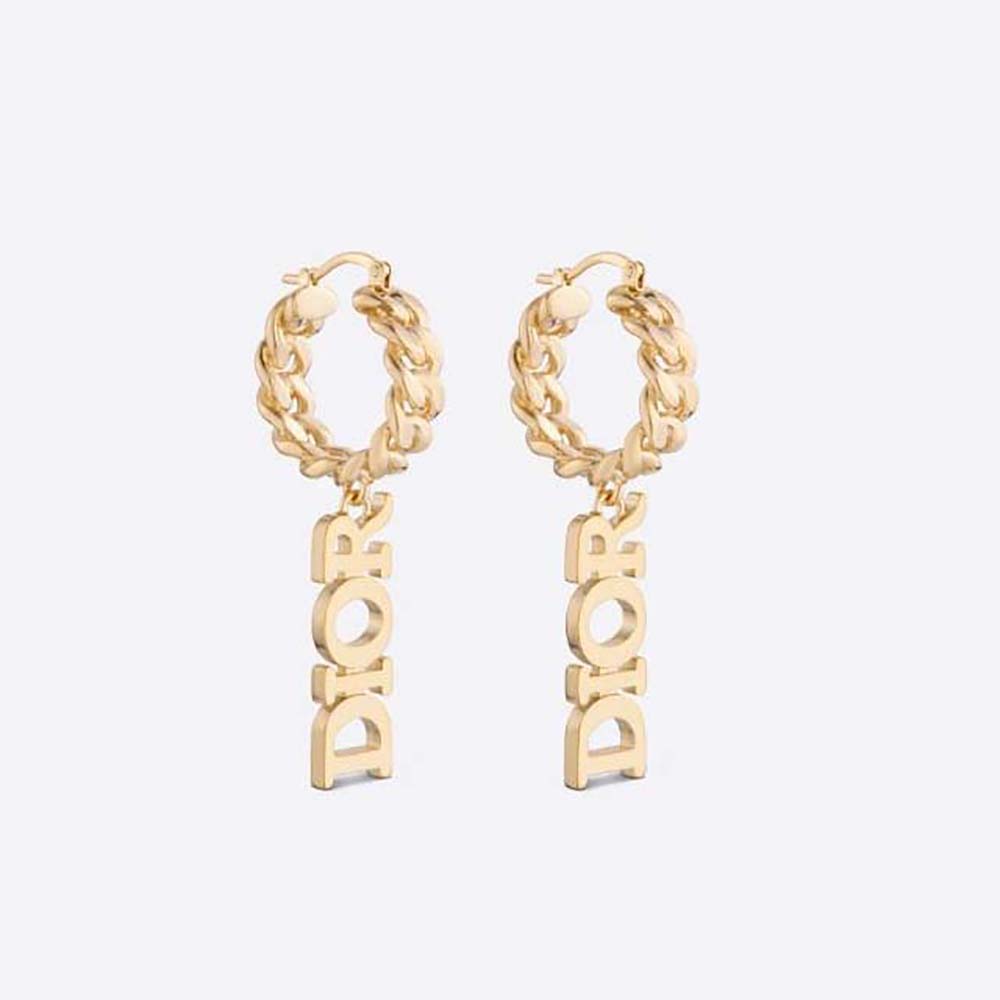 Front view of Dior Women Dio(r)evolution Earrings Gold-Finish Metal