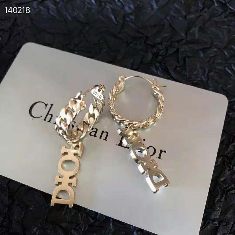 Side angle showing clip closure of Dior Women Dio(r)evolution Earrings
