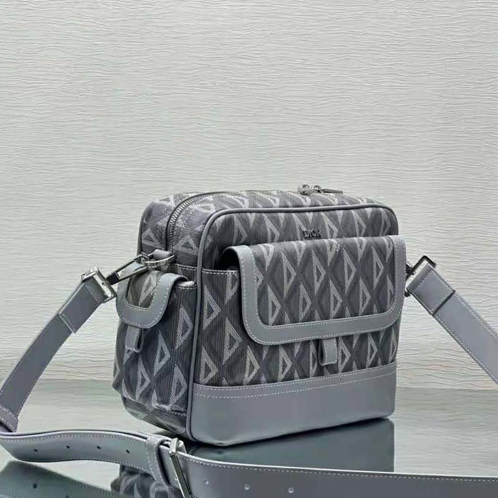 Dior Men Hit the Road Messenger Pouch Dior Gray CD Diamond Canvas and Smooth Calfskin - image 4