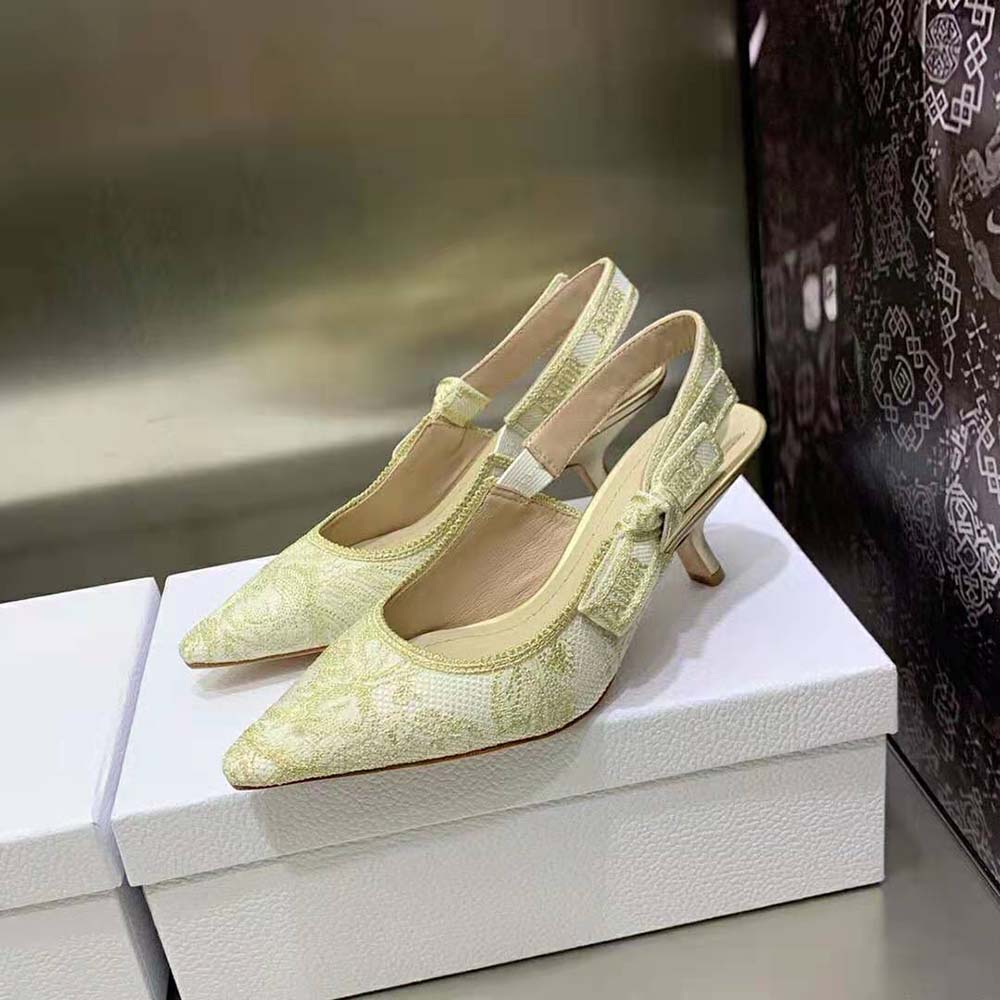 Rear view of slingback strap and heel on Dior Women J’Adior pump