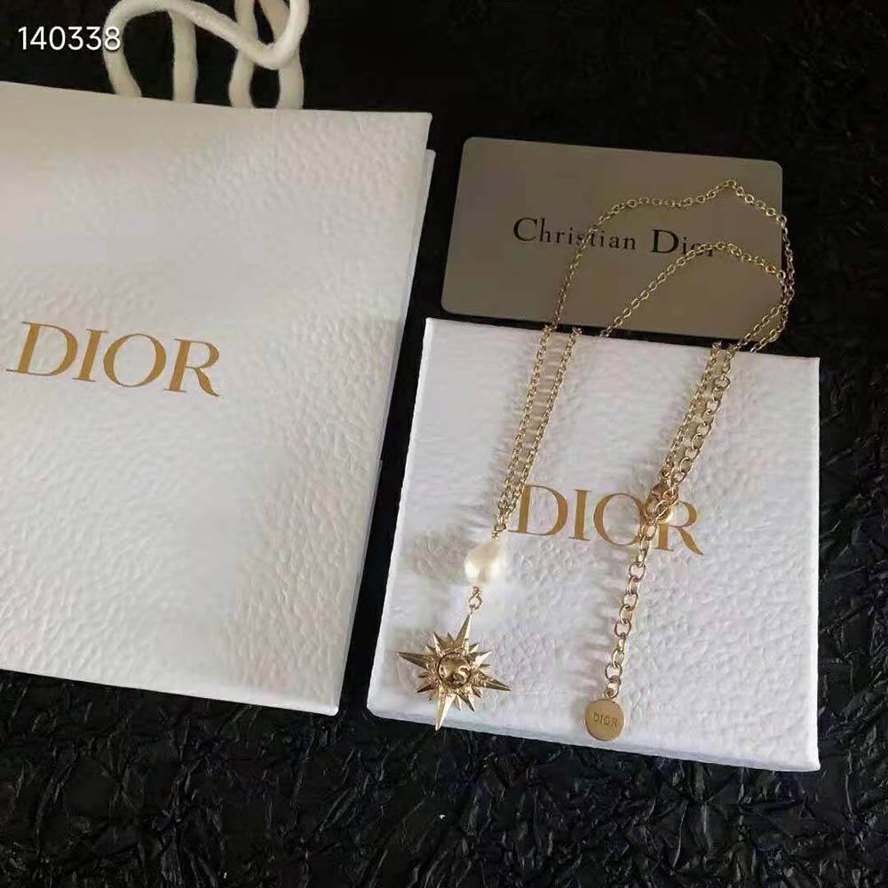 Dior Women Rêve D’infini Long Necklace Gold-Finish Metal with a White Freshwater Pearl - image 5