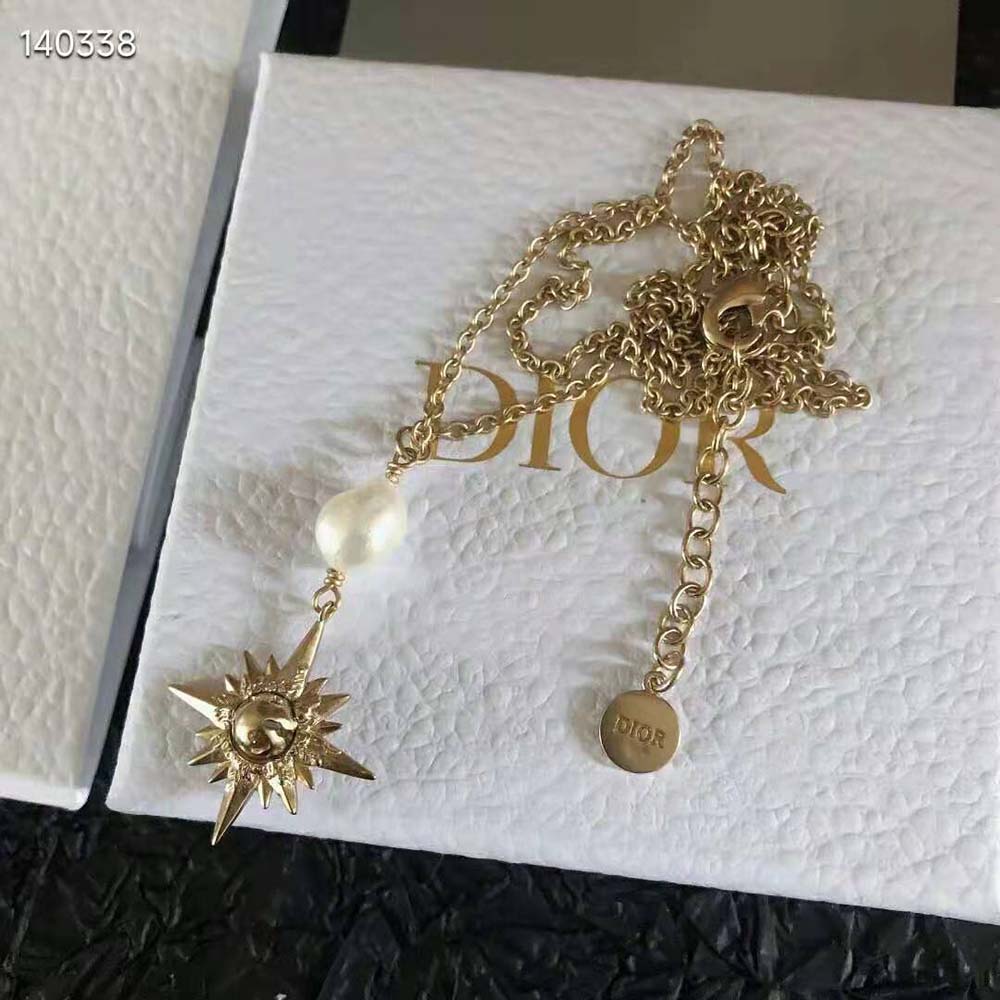 Dior Women Rêve D’infini Long Necklace Gold-Finish Metal with a White Freshwater Pearl - image 7