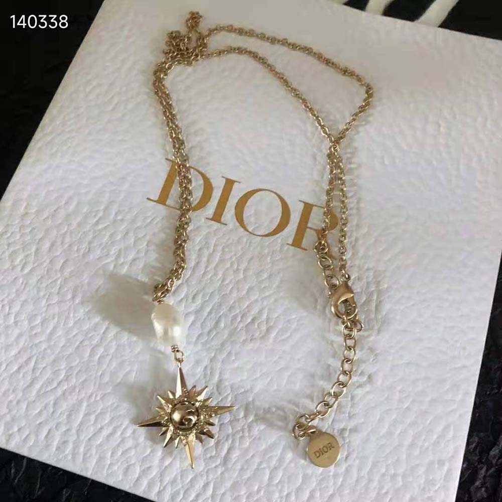Dior Women Rêve D’infini Long Necklace Gold-Finish Metal with a White Freshwater Pearl - image 4